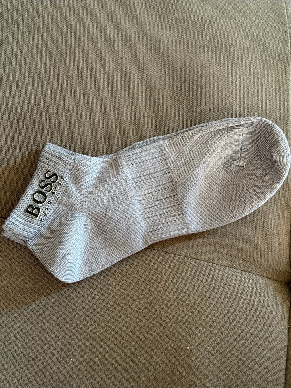 Boss Light Gray Athletic Ankle Socks with Logo